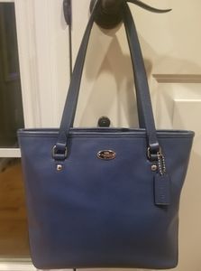 Leather Blue Coach Purse